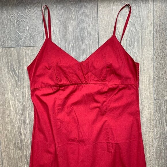 Y2k 2000s H&M Hennes Women's Mini Dress Sleeveless Straight Fit 90s Red Size 8 - Picture 4 of 15